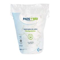 Rectangles de coton bio 100% ultra-doux, certifiés GOTS, idéals pour la toilette de bébé, le démaquillage et les soins du visage. Format économique de 180 rectangles.