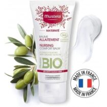 Mustela Baume Allaitement Bio 30ml apaise et protège les mamelons sensibles pendant l’allaitement. Formule naturelle certifiée bio, hypoallergénique et sans rinçage.