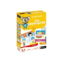 Avec Nathan La Petite École – Les Contraires, votre enfant apprend à reconnaître les opposés (grand/petit, jour/nuit...) dès 3 ans. Un jeu éducatif simple et ludique pour enrichir son vocabulaire.