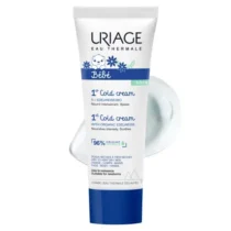 Uriage Bébé 1ère Cold Cream 75ml nourrit, protège et apaise les peaux sèches à très sèches. Texture riche, haute tolérance, dès la naissance. Format 75ml.