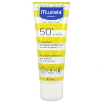 Offrez une protection solaire maximale à bébé avec Mustela Lait Solaire Protecteur SPF 50+ 40ml. Format nomade, très haute tolérance, sans parfum, dès la naissance.