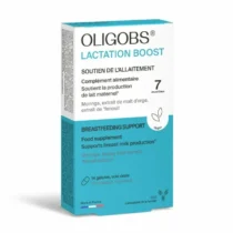 Oligobs Lactation Boost stimule la lactation grâce à une formule synergique à base de fenugrec, chardon-Marie, vitamines et minéraux. Pour une production de lait optimale pendant l’allaitement.