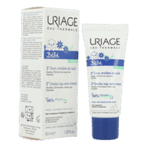 Uriage Bébé 1er Soin Croûtes de Lait élimine en douceur les squames et apaise le cuir chevelu. Hypoallergénique et sans parfum. Dès la naissance.