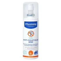 Protégez bébé des piqûres avec le répulsif moustiques Mustela 100ml. Formule naturelle dès 2 mois, visage & corps, non collante, haute tolérance cutanée.