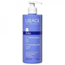 Uriage Bébé 1ère Crème Lavante 500ml nettoie en douceur la peau et les cheveux de bébé. Formule sans savon, nourrissante et apaisante, dès la naissance.